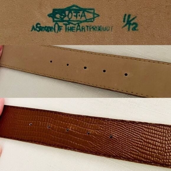 Vintage Snakeskin Embossed Faux Leather Wide Belt Womens Sz 11/12 by SOTA - Picture 2 of 6